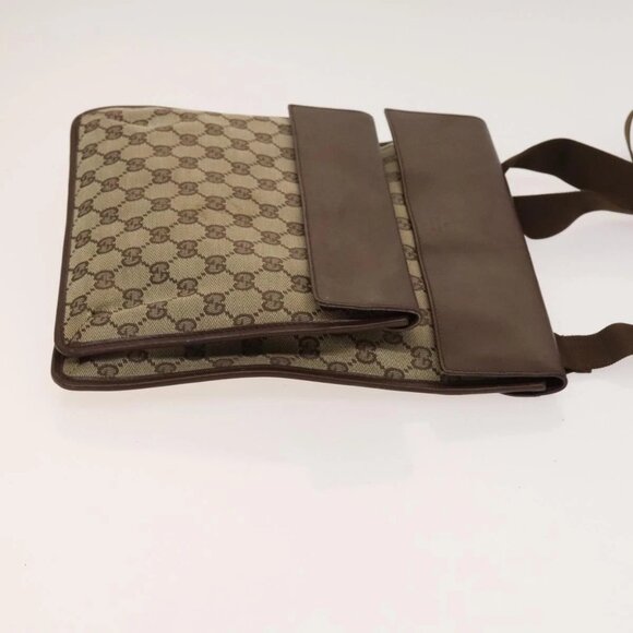 GUCCI GG Canvas Shoulder Bag Brown Silver 019 0489 Auth ki5690 - Picture 6 of 16